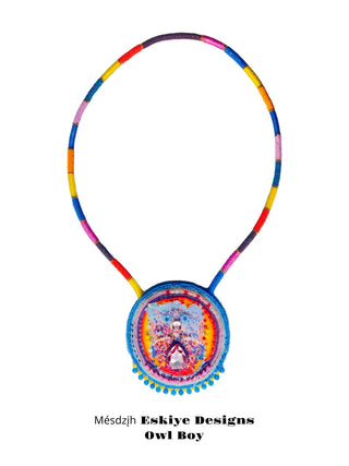 Pink 2025 owl necklace